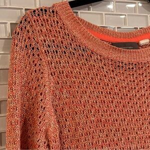 EUC Anthropologie Guinevere Shimmer Sweater in Coral and Gold